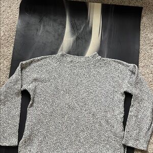 Madewell Black and White Cowl Neck Sweater